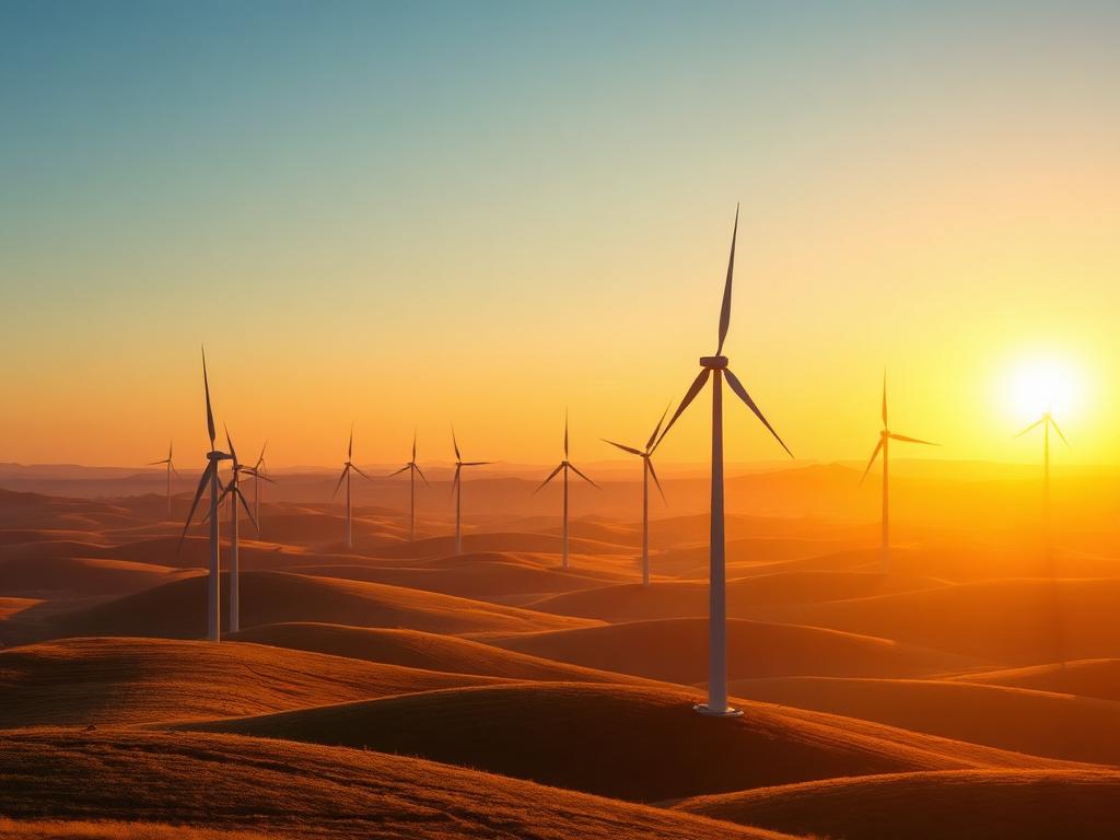 Aerogeneradores al atardecer